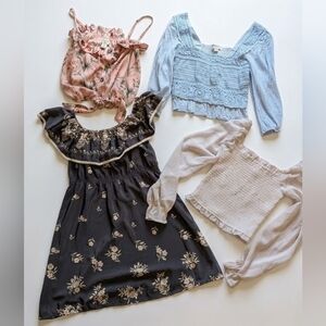 XS Cottagecore Girlhoodcore Prairiecore  Soft Girl Spring Summer Top Dress Lot ✨